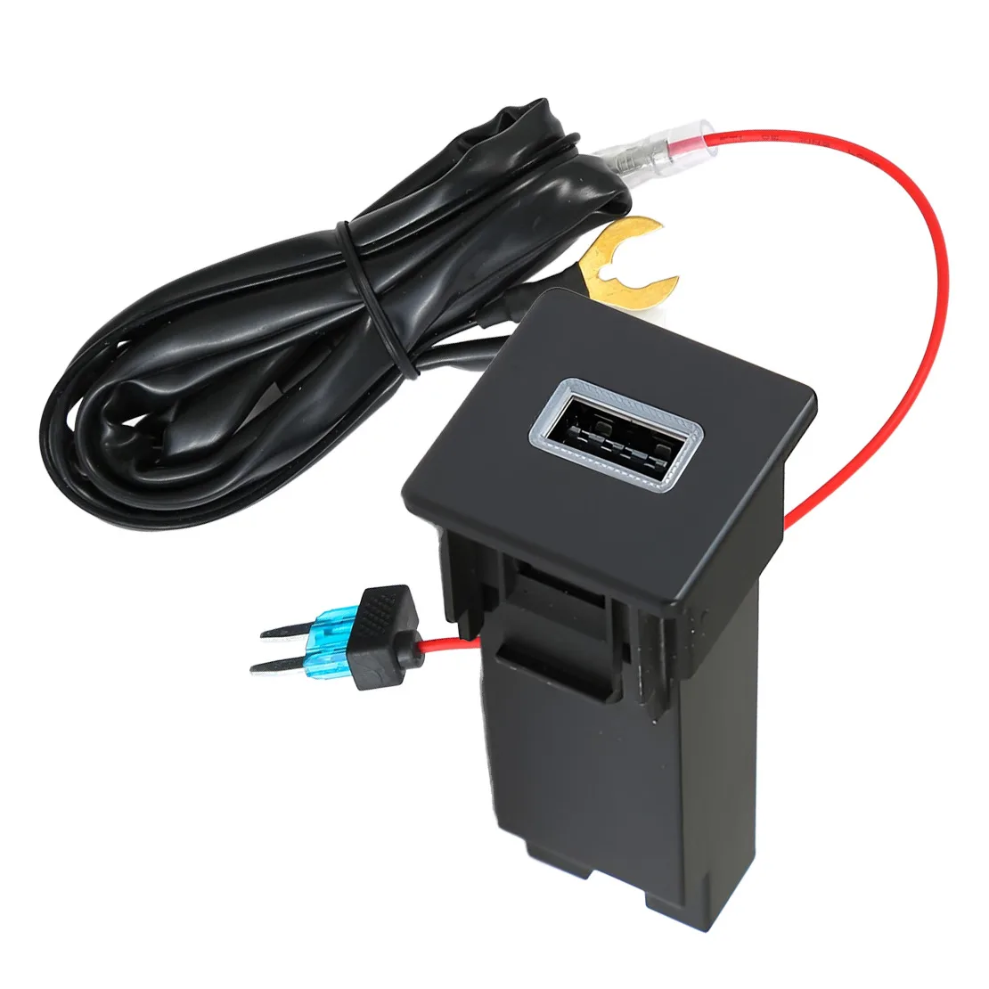 Car USB-A QC3.0 Fast Charger Port Socket Outlet Adapter Fuse Box Wire Cable Upgrade Kit Fit For Isuzu D-Max Mazda BT50
