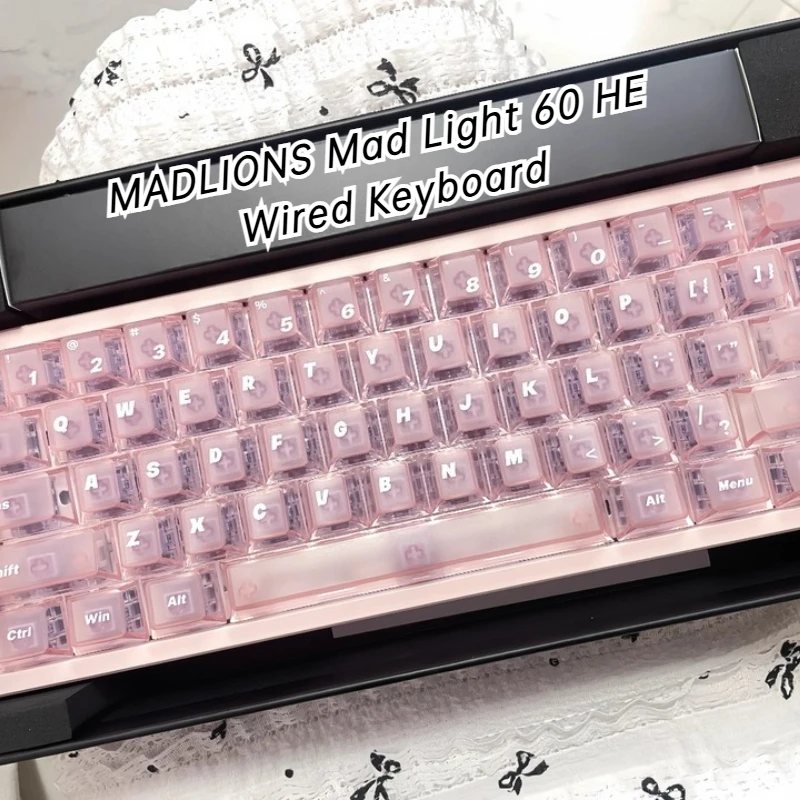 New MADLIONS Mad Light 60 HE Hollowed Out Wired Keyboard All-aluminum Low Latency Customized Mechanical E-sports Gaming Keyboard