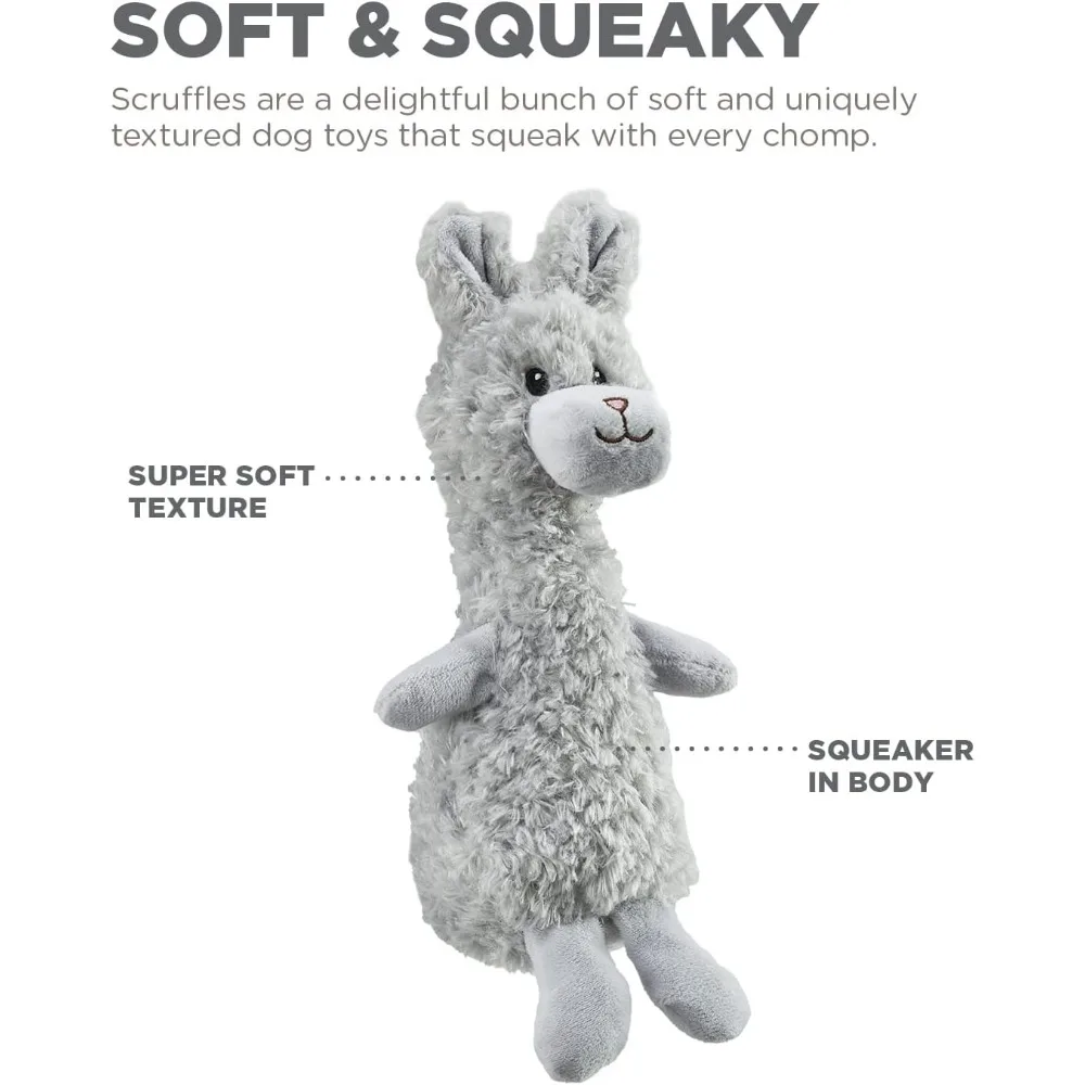 Outward Hound Scruffles Bunny Plush Squeaky Dog Toy, Small