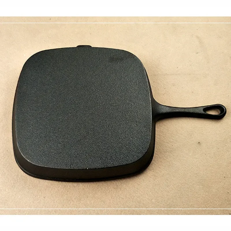 مقلاة 22/24 سنتيمتر غير لاصقة الحديد الزهر شريط سميكة القاع حديقة المنزل شواء قدر ستيك مقلاة