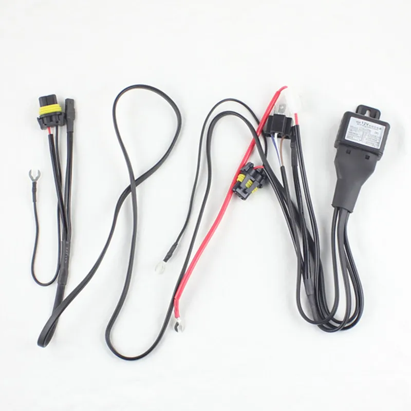 Rockeybright H4 Bi Xenon headlight bulb controller HID xenon bulb H4 hi/lo headlamp relay cable wiring harness for H4 xenon lamp