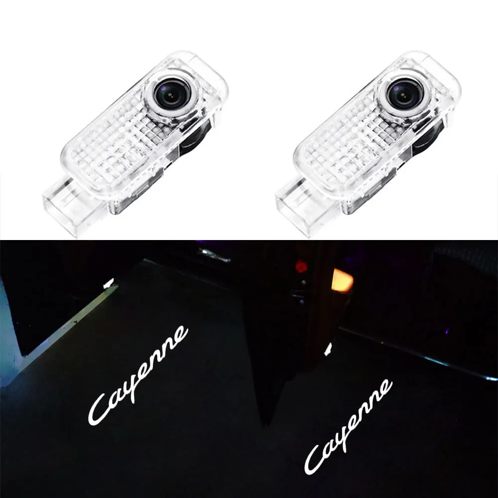 2Pcs Car Door Welcome Lights For Porsche Cayenne 955 2003 2004 2005 2006 2007 2008 2009 2010 LED Lamp Projector Accessories