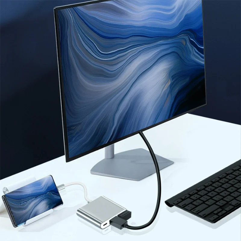 HDMI 4K 분배기 USB 디스크 카드 리더기가 있는 C타입 3.0 허브, PD 충전기 도크, C타입-HD 컨버터 확장 OTG 어댑터, 3 in 1