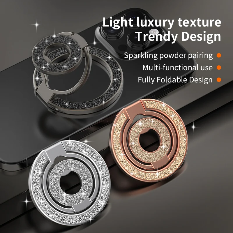 جديد على الوجهين حامل هاتف مغناطيسي حلقة حامل مسنده قبضة المغناطيس ل Magsafe آيفون 16 15 14 13 12 برو ماكس حامل سيارة الصالة الرياضية #6