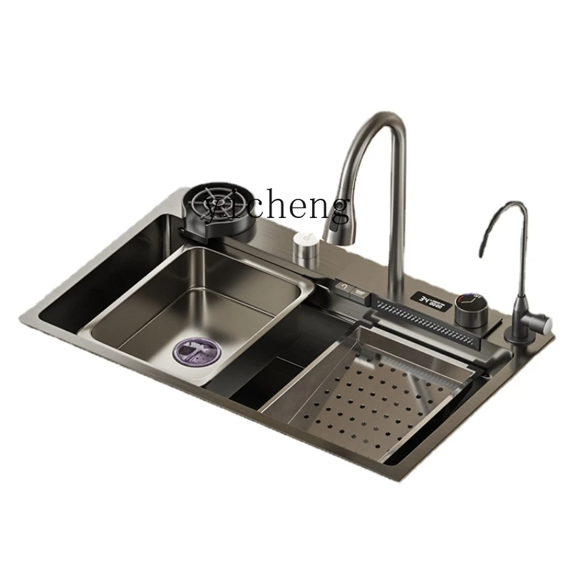 

YY Sink 304 Stainless Steel Large Single Sink Table under the Counter Washing Basin Kitchen Sink