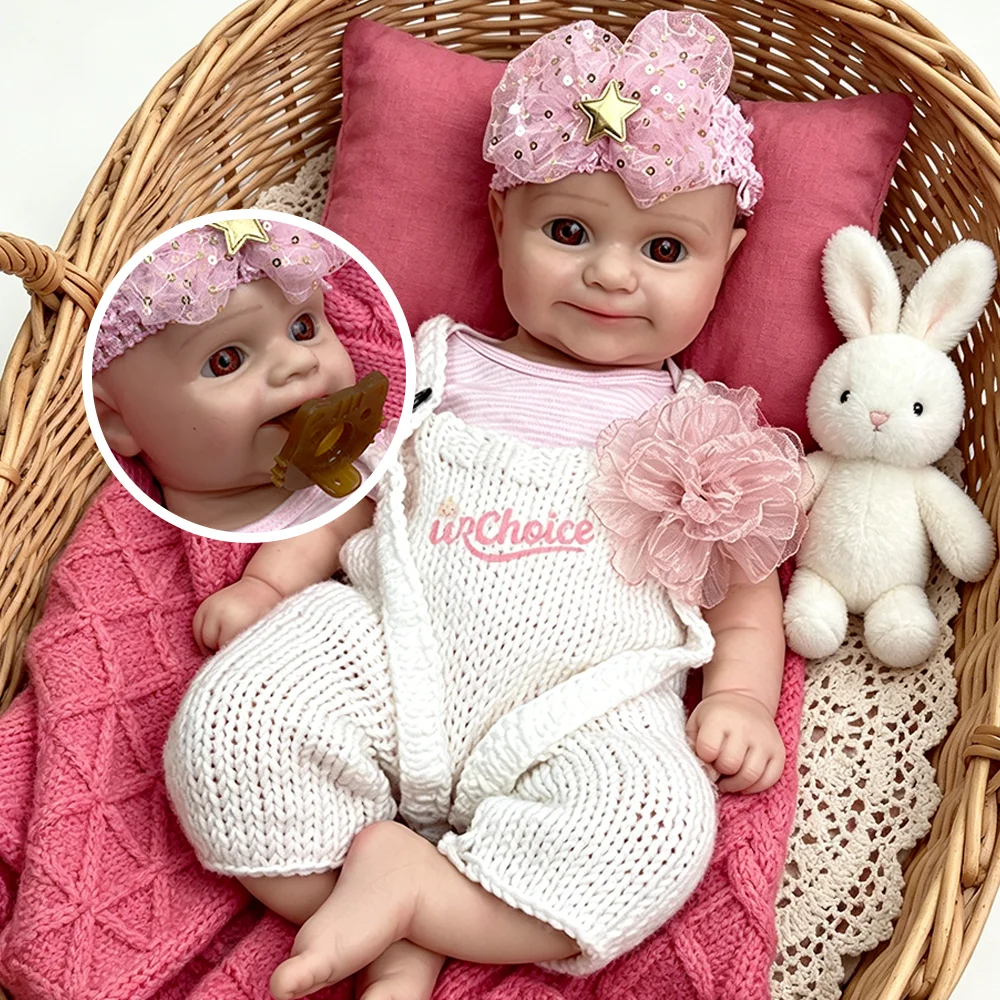 

50Cm Soft Silicone Reborn Doll Waterproof Painted Handmade Fake Newborn Baby Doll Girl Toys Collectibles For Kids Parents Artist