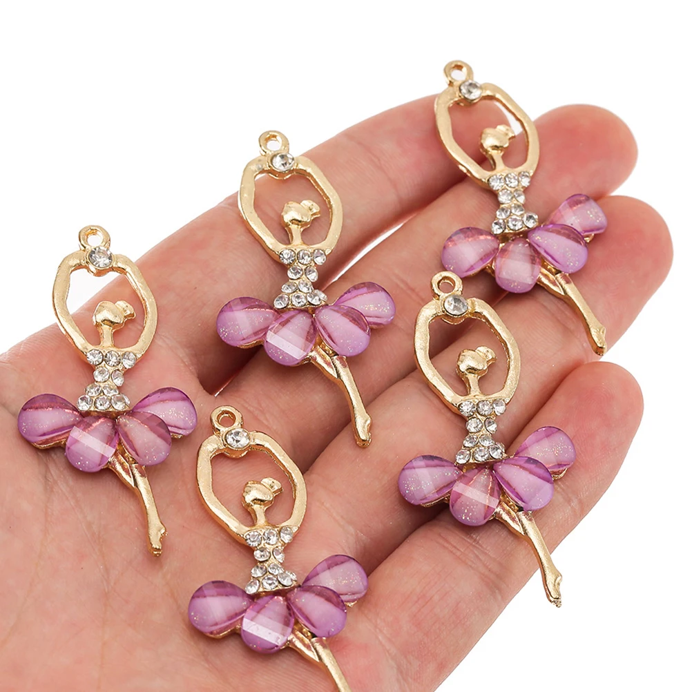 

14pcs Crystal Ballet Pendant DIY Necklace Making Accessories Ballerina Charms Jewelry Material Resin Bracelet Pendants