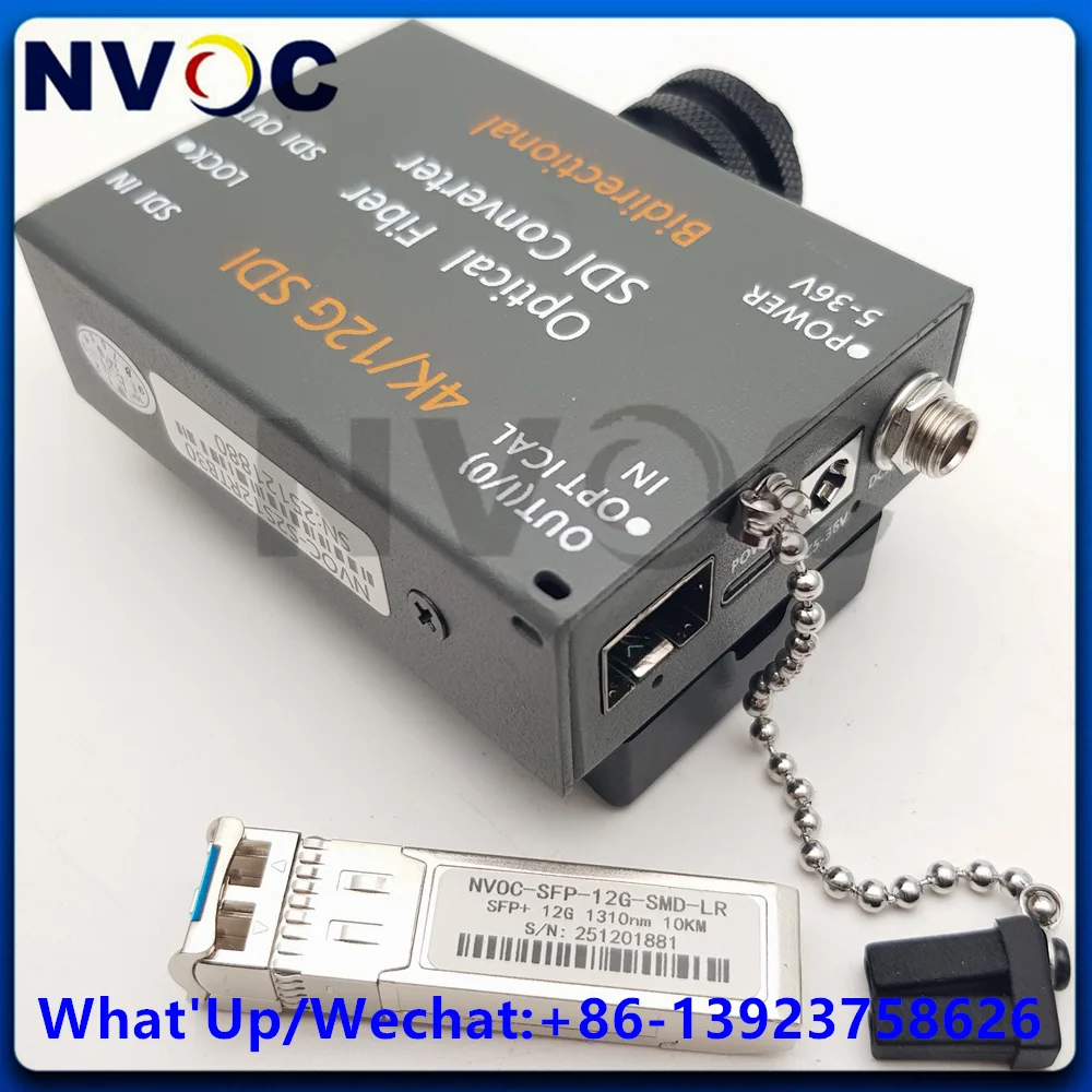 1Ch Bidirectional 4K/12G SDI Fiber Optic Converter/Extender/Transceiver With 12G Duplex 1310nm LC SFP Compatible With 6G/3G/HD