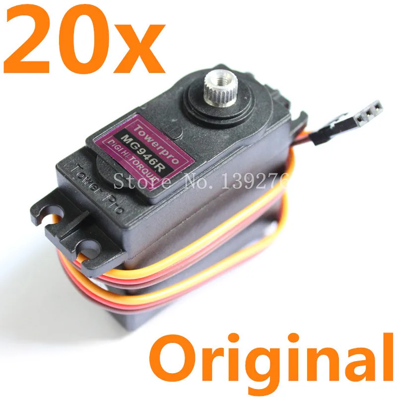 20 Units Geniune Servo TowerPro MG946R Digital Metal Double Gear High Torque 13kg 55g For Robot Helicopter Car Boat Model