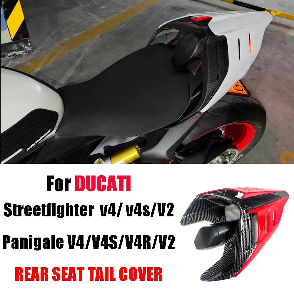 Nwe For Ducati V4 V4S V4R Streetfighter V4 V2 Carbon fiber Tail Section Rear Seat Cover Upper Fairing Rear Hump Seat Cover Cowl