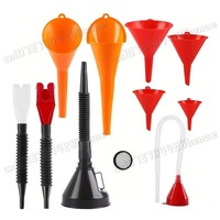 10Pcs Automotive Funnels Set Plastic Long Neck Oil Funnel Kit Flexible Wide Mouth Fuel Funnel for Filling Coolant Gasoline Water