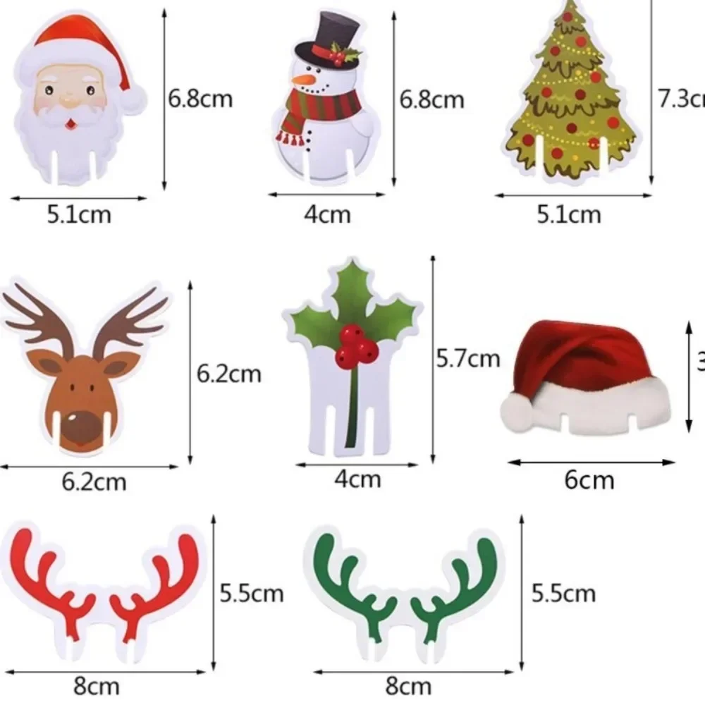 10-50 stücke Wein Tasse Karte Weihnachten Dekor Santa Hut Glas Dekor Weihnachten Baum Schneemann Hause Dekoration Dekor 2024 neue Jahr Zubehör