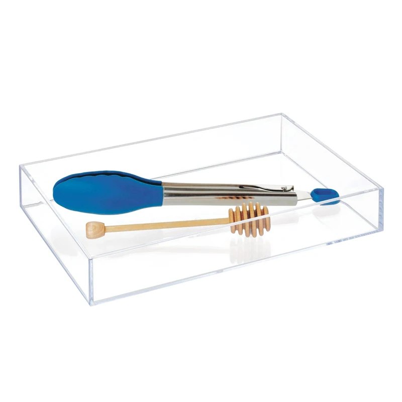 4mm thickness, 37*26*5.5cm Customized Acrylic Rectangle Decorative Catchall Organizer Storage Tray