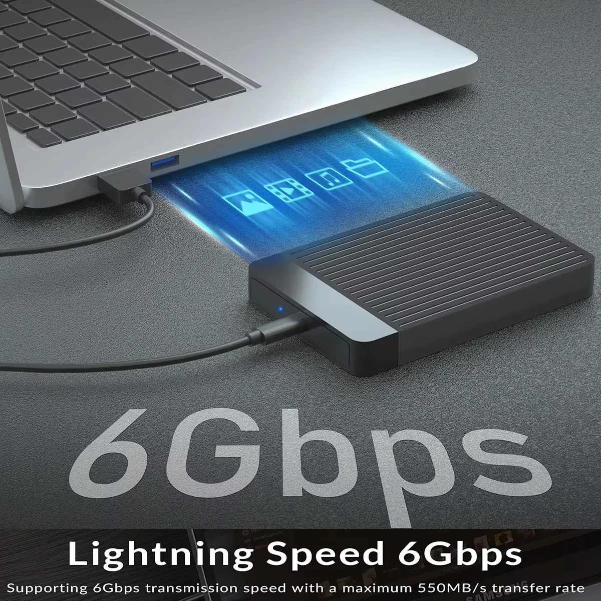 2.5インチ HDD/SSD ケース SATA to USB 3.1/3.0 アダプターケース 6Gbps HD 外付けハードドライブエンクロージャーボックス ディスクHDD用 USB-C エンクロージャー