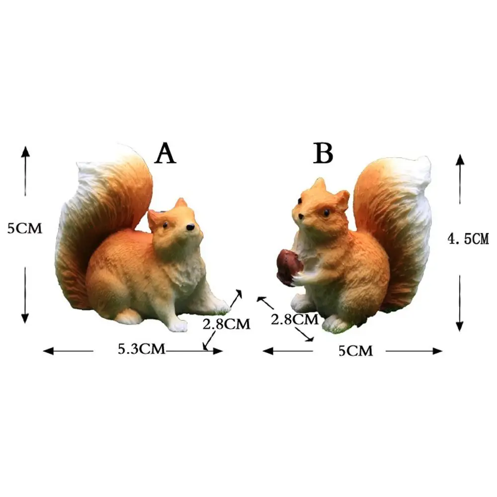 Śliczna mała wiewiórka ozdoby DIY rzemiosło żywiczne mikro dekoracja krajobrazowa ręcznie robiona symulacja mini posągi wiewiórki samochód