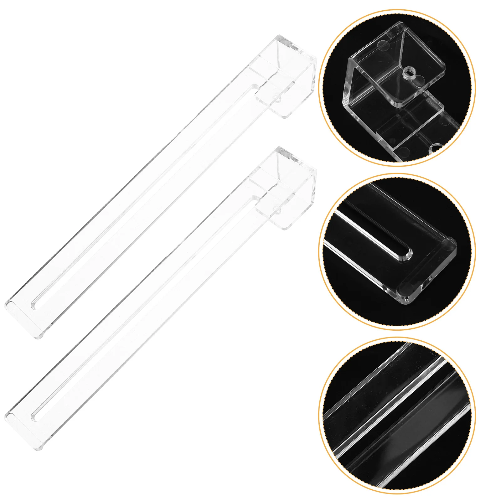 

2Pcs Adjustable Clear Aquarium Hangers Multipurpose Hooks for Reptiles Turtle Basking Platform Fish Tank Accessories