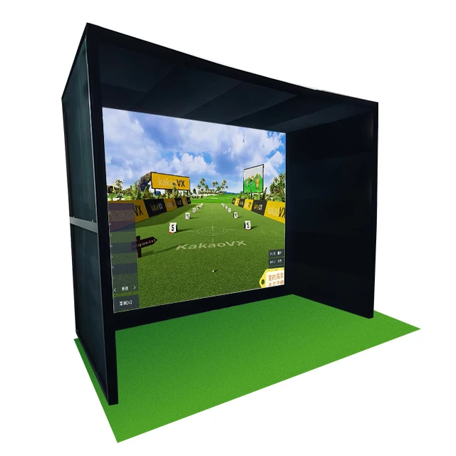 custom Customized Portable Golf Simulator System with 3D Projection Impact Screen Model GS2401 Indoor Use Polyester Material