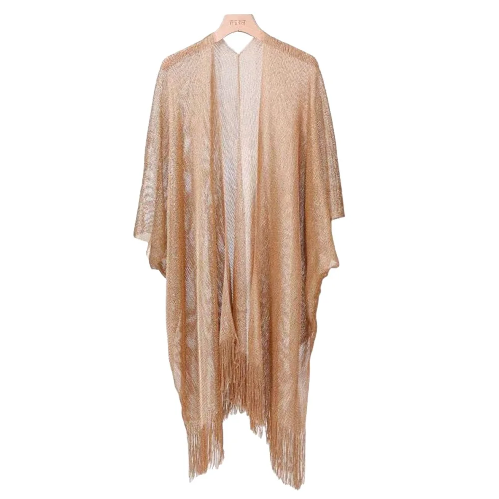 

Новая мода, однотонная женская шаль с блестящими кисточками, вечерняя накидка для выпускного вечера, шарф для женщин и девочек