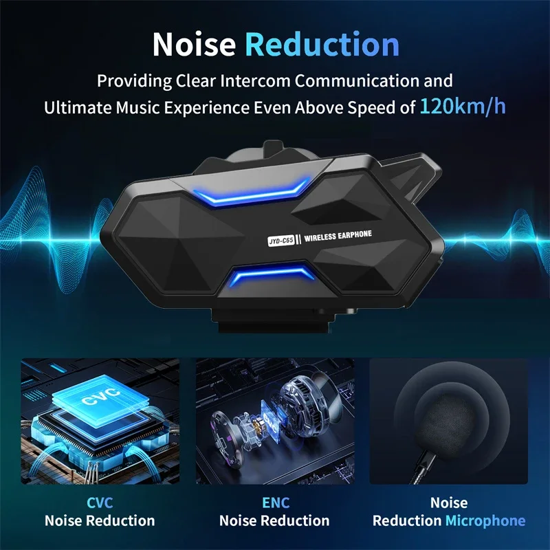 ل 2-10 ركاب الدراجات النارية خوذة سماعة رأس لجهاز الاتصال الداخلي V5.4 بلوتوث 500 متر مجموعة البيني مقاوم للماء شبكة شبكة الحديث سماعة #4