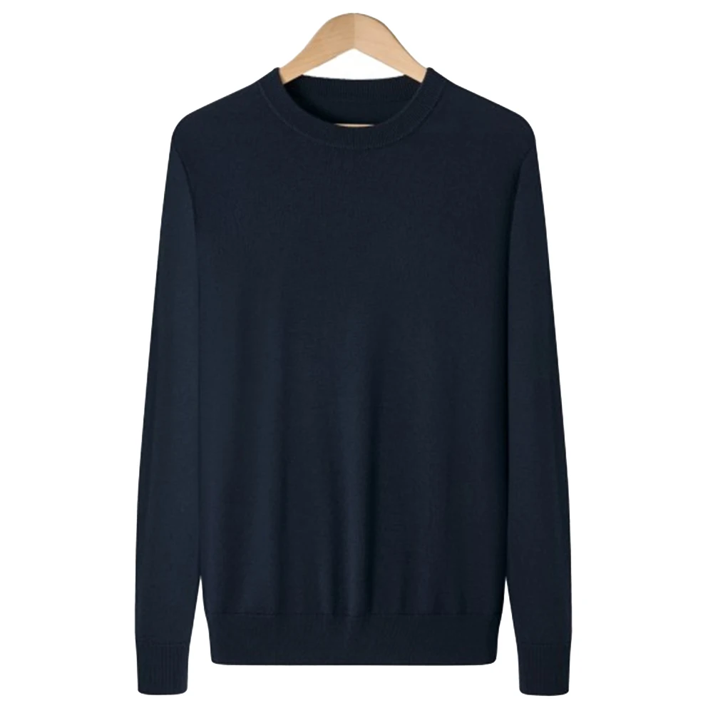 Luxury 100% WOOL Crew Neck Sweaters Round Neck 100% Extra Fine Merino Woo From Australia Autmun Winter Warm Sweaters Men