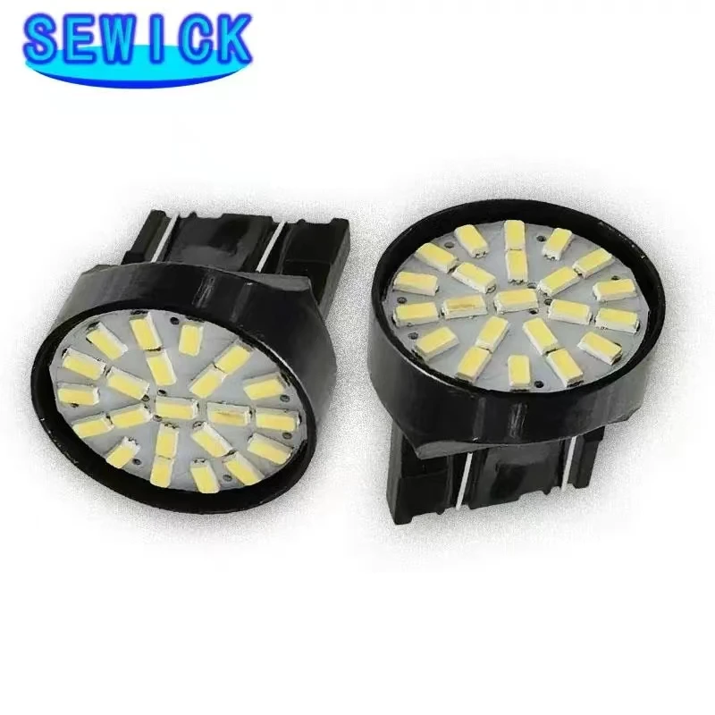 

100 шт., автомобильные фонари заднего хода 7443 7440 W21/5W 3014 1206 22SMD