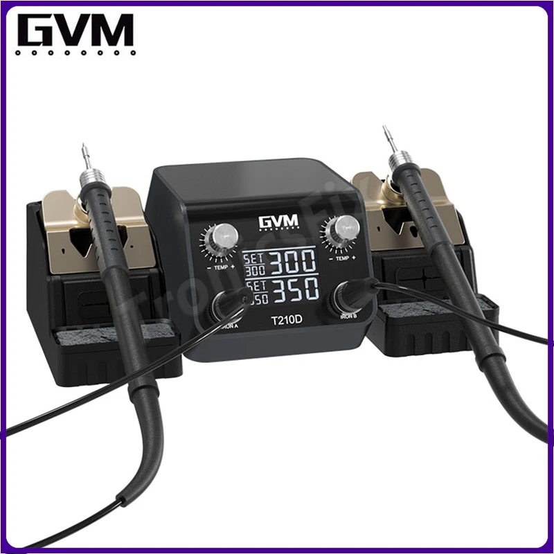 

GVM T210D Intelligent Double Soldering Station Apply C210 Handle for SMD PCB Repair Dual Host Welding Electric Soldering Iron