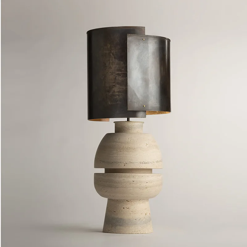 

Modern Yellow Travertine Design Nordic Creative Home Unique Moon Decoration Bedside Table Lamp Light Emitting Diode Table Lamp