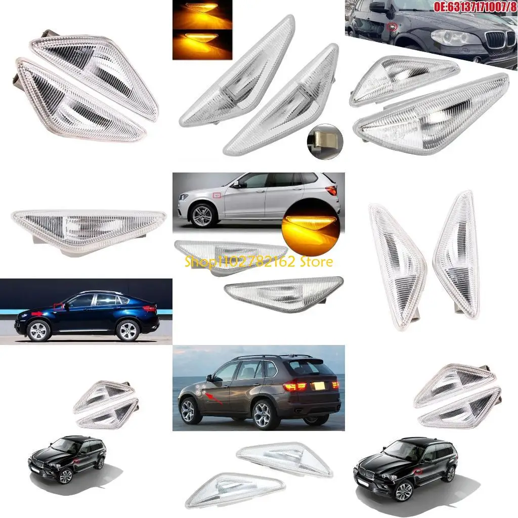

547B 1 Pair Left Right LED Marker Turn Lamp for E70 F25 E71 63137171007 63137171008 Turn Light