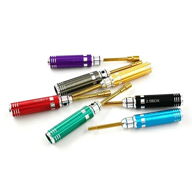 7 Buah Alat Driver Mini Sekrup Soket Kunci Mur Hex 2.0 2.5 3.0 3.5 4.0 4.5 5.0 Alat Perbaikan Obeng Kunci Pas Kepala Datar untuk Model RC