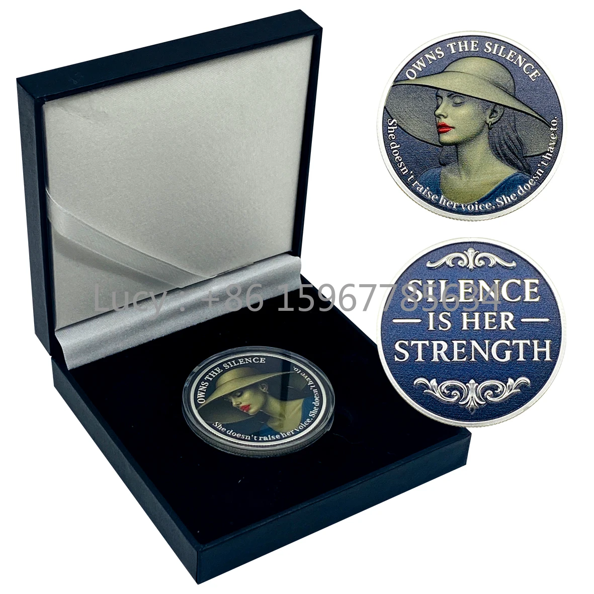 Silence Is Her Strength Gold Coin Decoration Women's Sobriety Owns The Silence Collectible Coins Metal Crafts