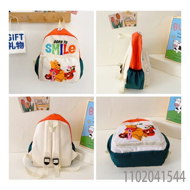 MINISO Toddler Backpack for Girl Kid School Bag Cute Cartoon Tigger Piglet Pooh Kindergarten Student Book Bag Kawaii