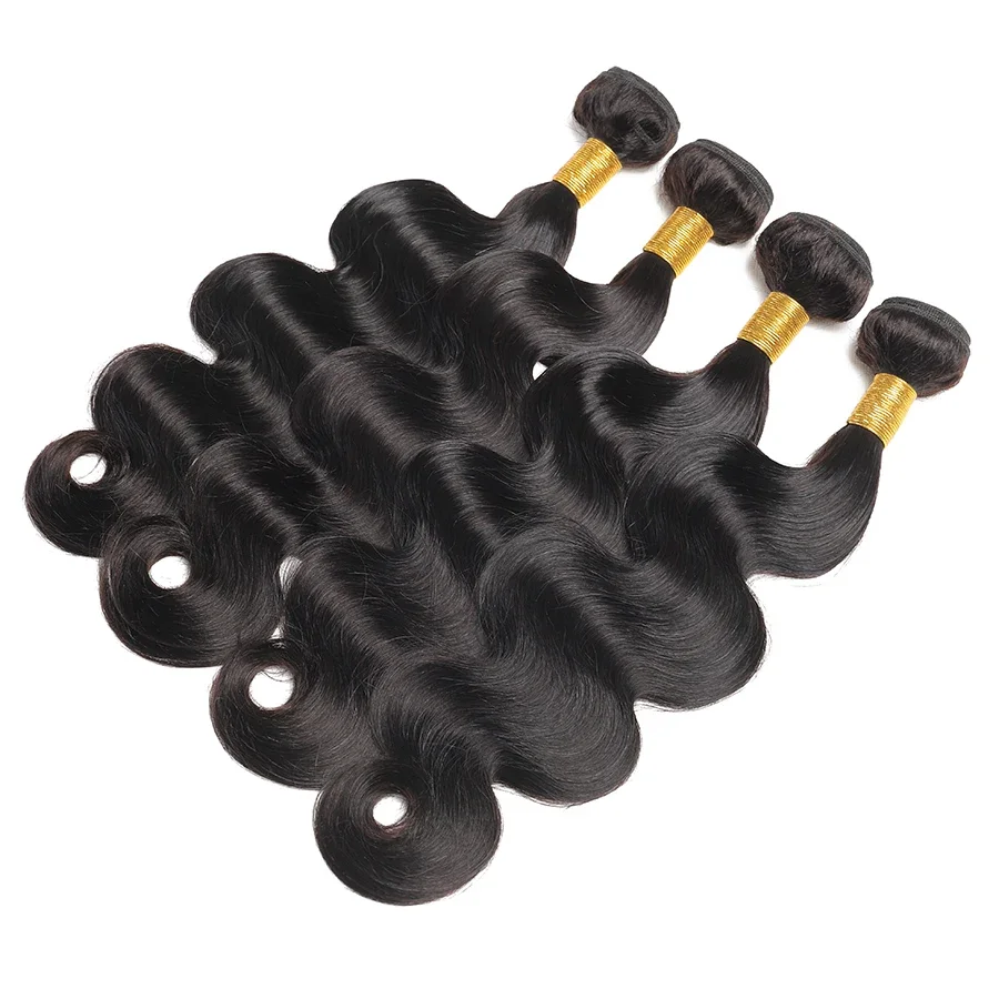 Fotografia 3: Cabelo Humano Virgem Vietnamita Ondulado com Frontal de Renda - 3 Pacotes de Cabelo Humano com Frontal de Renda para Extensões