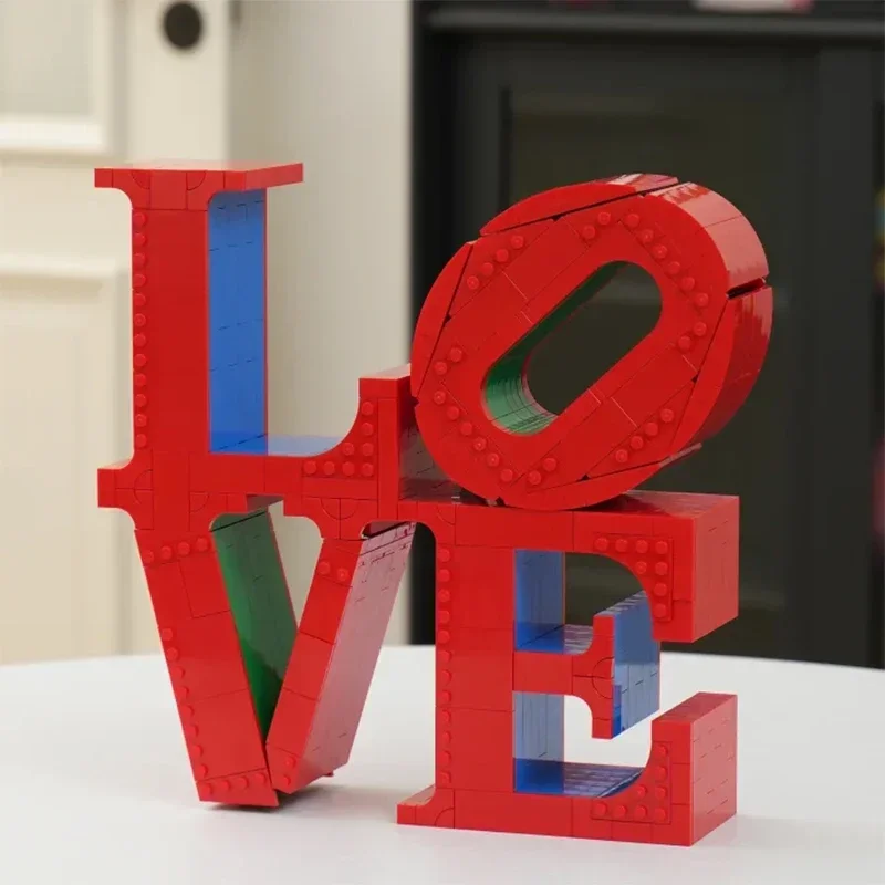 Kreative 791PCS LIEBE Skulptur Modell Bausteine Kunst Bau Ziegel Spielzeug Schreibtisch Dekoration Geschenk Für Freundin Frauen