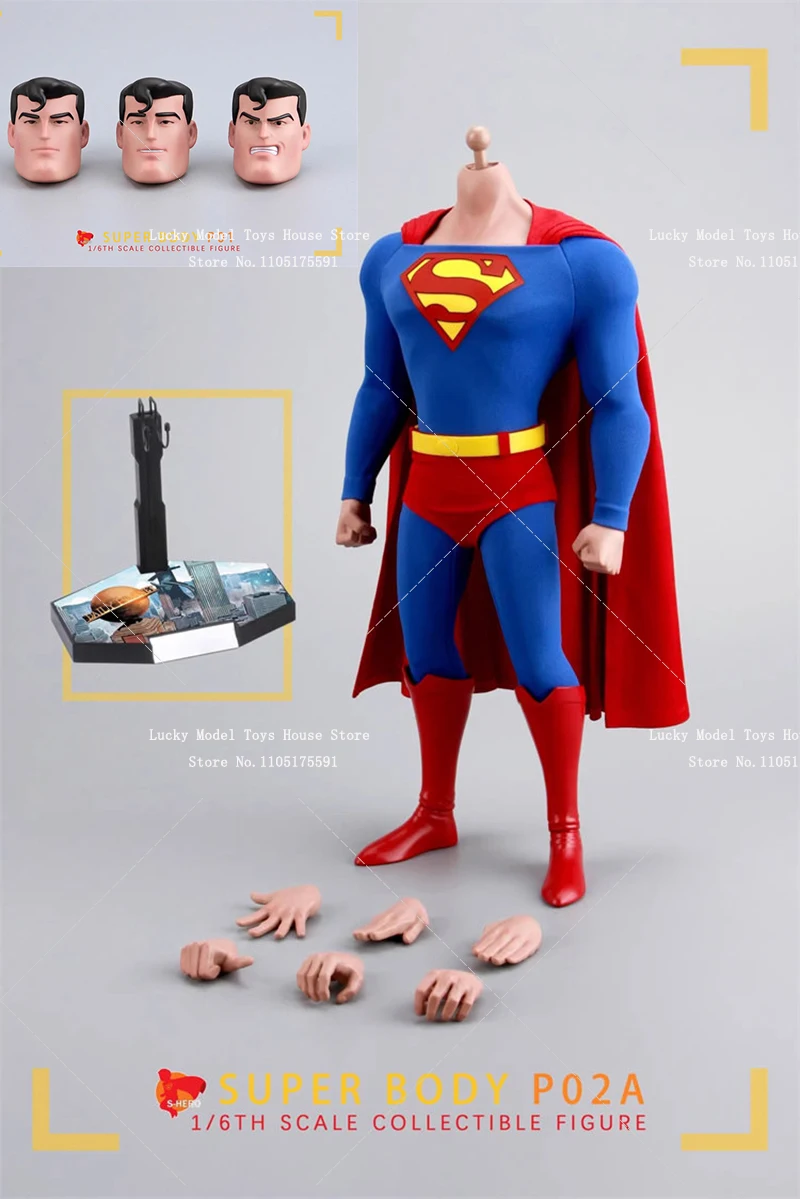 HERO TOYS 1/6 P01 Head Sculpt P02 Wire Shaped/Pleated Version Caped Body Model Scene Accessory For 12