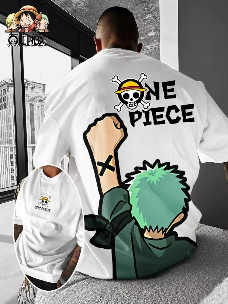 2026 New One Piece Luffy Zoro Graphic Print T-shirt Short Sleeve T-shirt Men's and Women's T-shirt Men's Top Summer