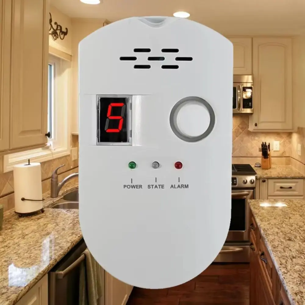 Environmental Sensors Gas Detection System Digital Display Sound Warning Gas Alarm Plugs & Play Temperature Humidity Sensors