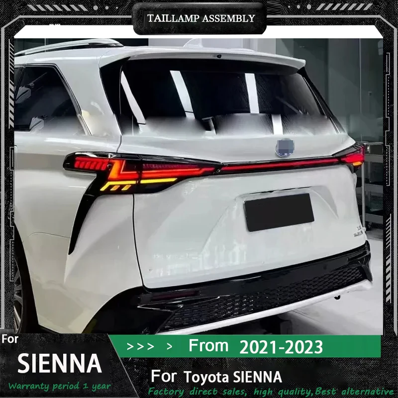 

Автомобильные светодиодные задние фонари в сборе для Toyota Sienna 2021-2024, авто противотуманные DRL, стоп-сигнал, указатель поворота, Plug and Play