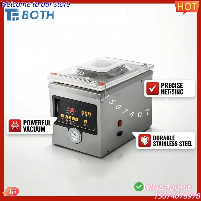 2026 Electric Small Vertical Desktop Food Vacuum Sealer with Automatic Function 110V/220V Single Chamber for Coffee Meat