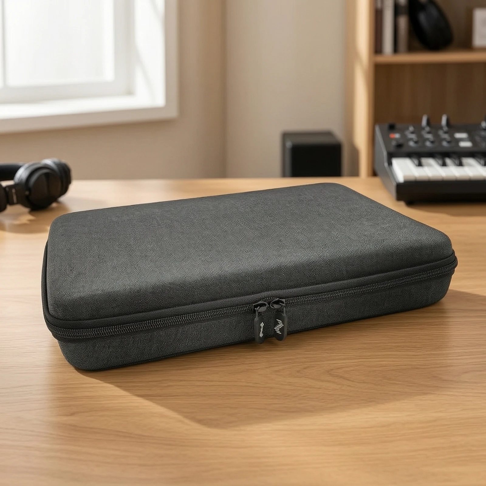 MIDI Keyboard Case Semi-Rigid Keyboard Controller Case Safeguarding Zippered for Producers, Studio
