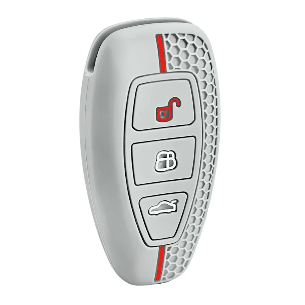 Close Fit Shock Buffer Silicone Protector Red Outline For Ford Focus Kuga Fiesta Mondeo ST Line Smart Remote Anti-scratch Shell