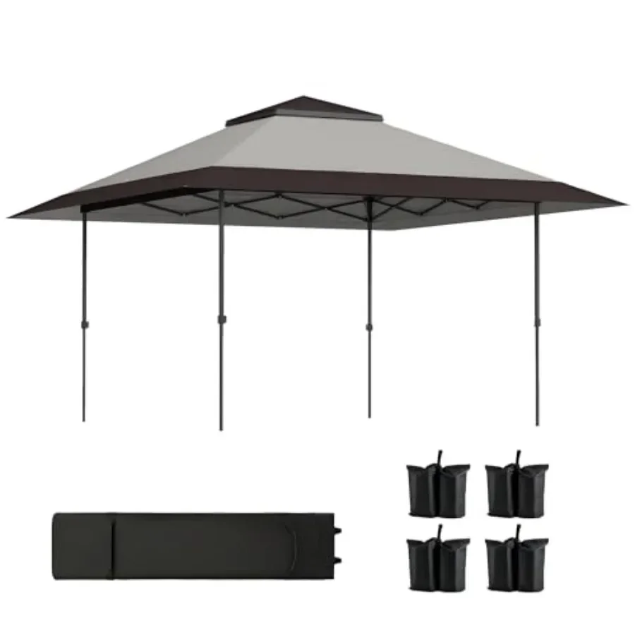 

13' x 13' Pop Up Tent UPF50+ Sun Shelter Tents for Parties Height Adjustable with Wheeled Carry Bag and 4 Sand Bags for Outdo