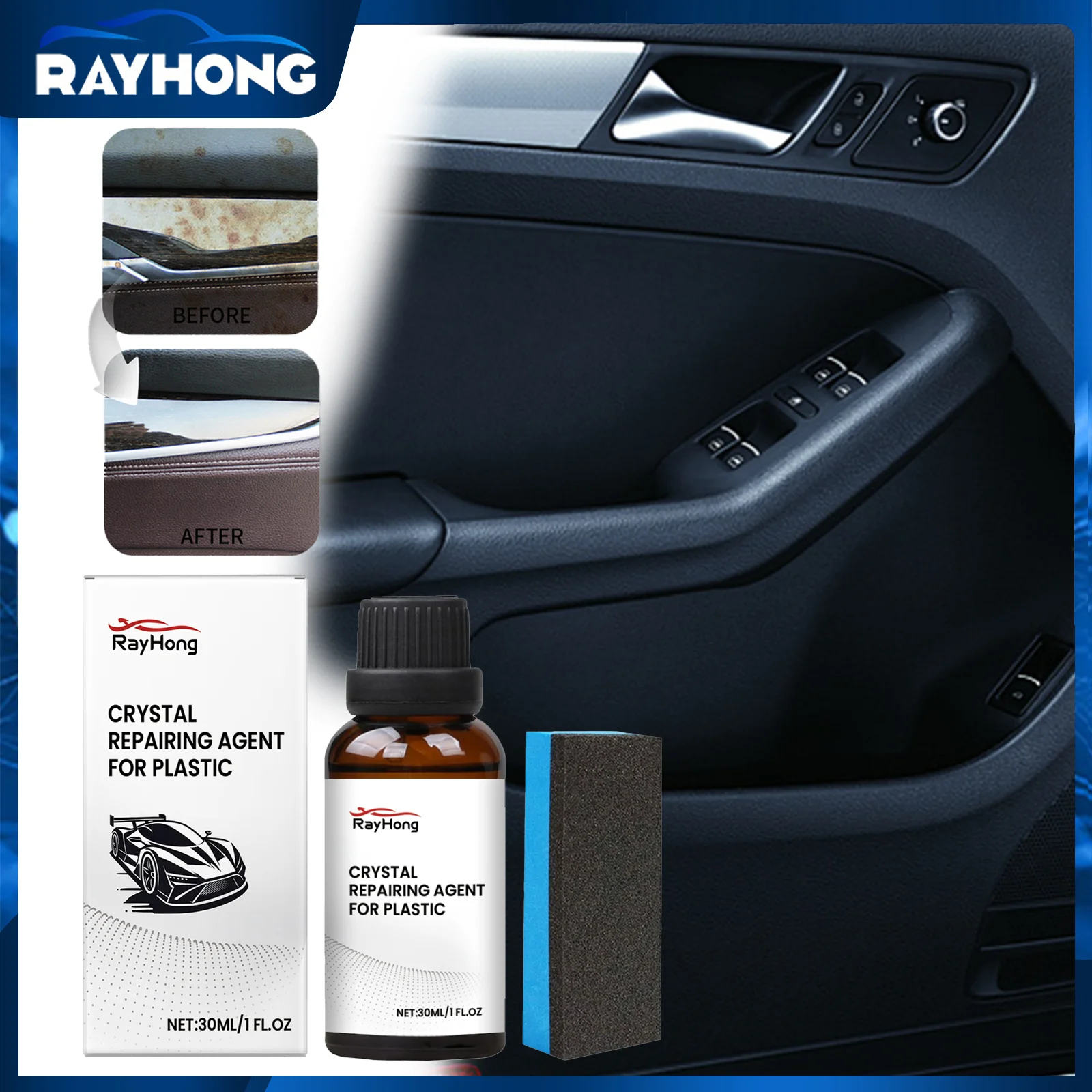 

Plastic Trim Coating for Cars 30ml Kit with Applicator Deep Black Finish Restores Faded Plastic Prevents Frost Snow Build Up