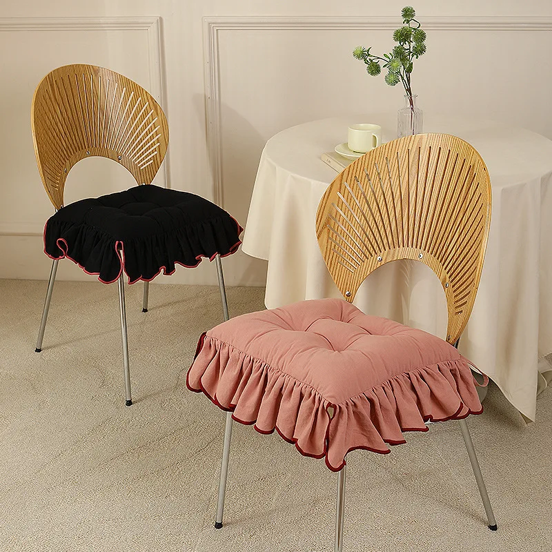 Cotton fixed needle padded chair cushion wide-brimmed fungus big wave design dining chair cushion living room office padded cush