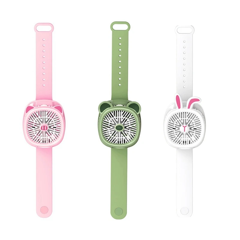 

Mini Watch Fan Air Cooling Fan Portable USB Charging Removable Desktop Fan With Colorful Lights For Student Kids Gifts