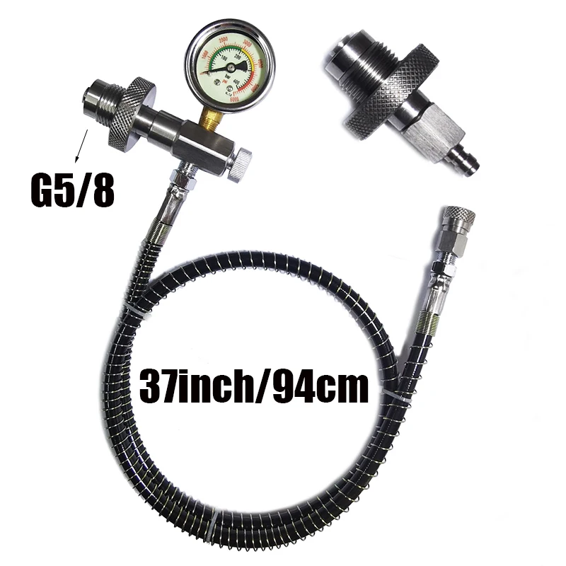 Neuer HPA Air DIN Dive Cylinder Decanting Equalising Fill Station Druckschlauch und Manometer Dual 232 und 300 Bar