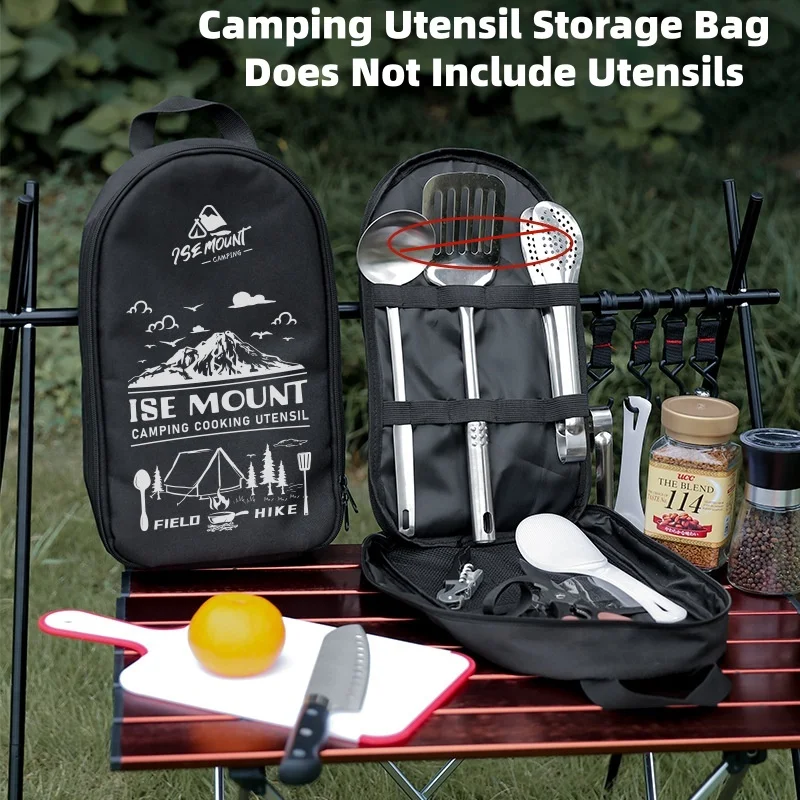 

Outdoor Portable Cookware Storage Bag Ethnic Style Camping Handbag Pot Shovel Meat Fork Tableware Storage Box Camping Gear
