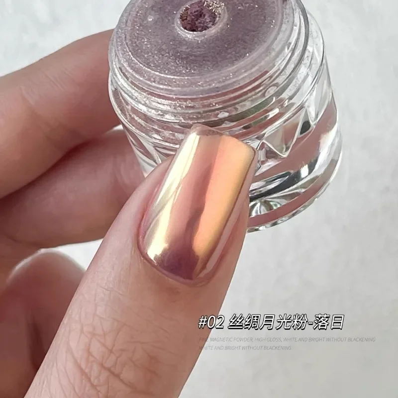 Moonlight Mirror Nails Powder Glitter Dust Chrome Aurora Cat Eye Powder Metal Whitening Nail Enhancement Powder Nail Decoration