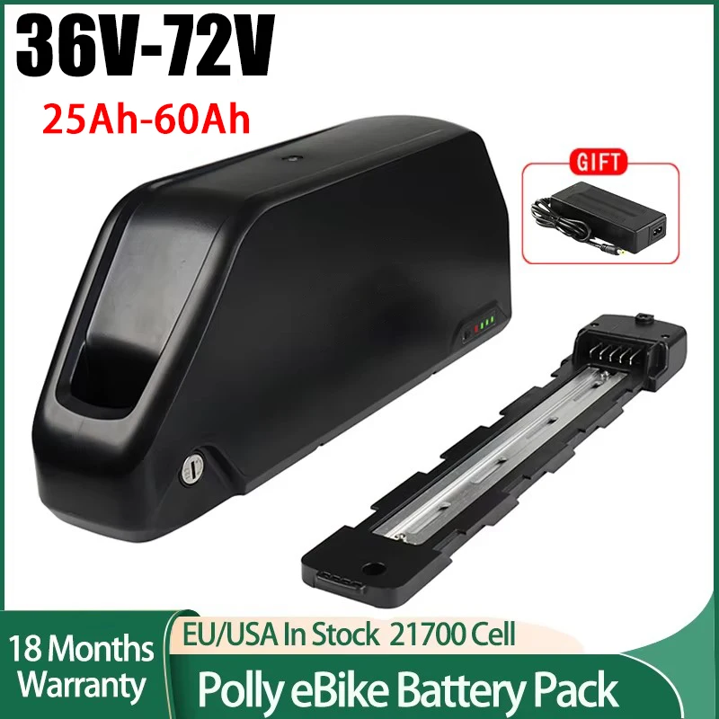 

Hailong Polly 21700 EBike Battery 48V 52V 60v 72V 36V 20Ah 30 40ah 50 60ah Electric Bicycle Bateria Pack for 2000W 1500W 1000W