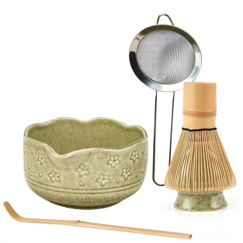 

ABWZ-Gift For Matcha Lovers- 5Pcs For Matcha Whisk Set, 18OZ Bowl With Spout,Japanese Ceremony Whisk Kit For Beginners