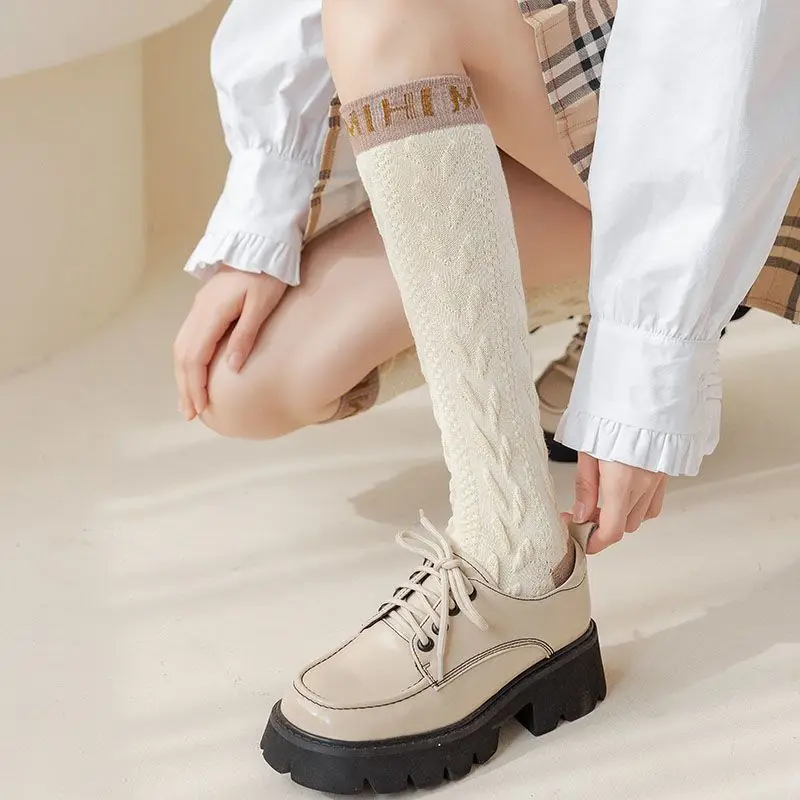 2 pary trójwymiarowych, uniwersalnych, długich skarpet, cienkie, japońskie, retro, wysokie skarpety JK, modne skarpetki do kolan w stylu streetwear, codzienne.